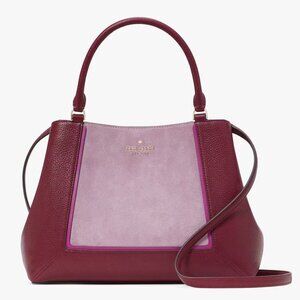 /Kate Spade Blackberry Suede Lena Colorblock Medium Satchel